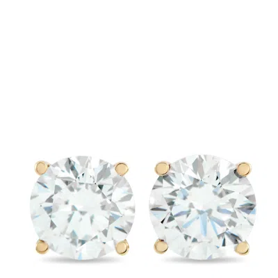 Lb Exclusive 14k Yellow Gold 3.53ct Lab-grown Diamond Stud Earrings Lg03-120925 In Metallic