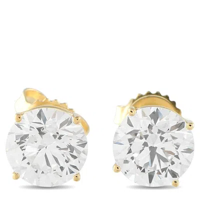 Lb Exclusive 14k Yellow Gold 4.05ct Lab-grown Diamond Stud Earrings Lg15-091125