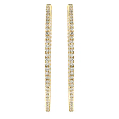Lb Exclusive 14k Yellow Gold 4.25ct Lab-grown Diamond Hoop Earrings Lgd06-020325
