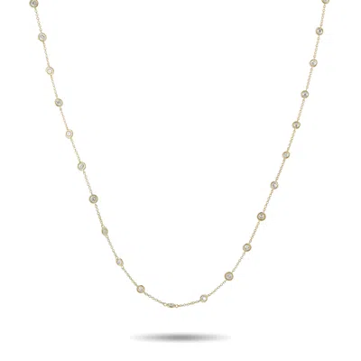 Lb Exclusive 14k Yellow Gold 4.42ct Diamond Station Necklace Mf12-121025