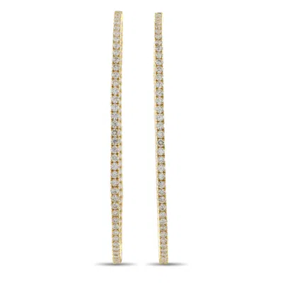 Lb Exclusive 14k Yellow Gold 5.05ct Lab-grown Diamond Hoop Earrings Mf04-0320325