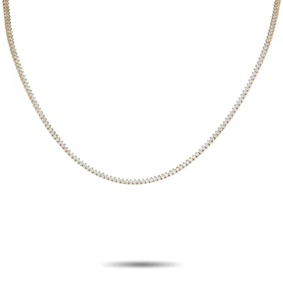 Lb Exclusive 14k Yellow Gold 5.16ct Lab-grown Diamond Tennis Necklace Mf22-072225