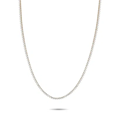 Lb Exclusive 14k Yellow Gold 7.25ct Lab-grown Diamond Tennis Necklace Mf18-072225