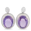 Lb Exclusive 14k Yellow Gold And Silver 1.0ct Diamond And Amethyst Earrings Mf02-051625