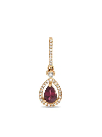 Pre-owned Lb Exclusive 14k Yellow Gold Diamond And Garnet Earrings