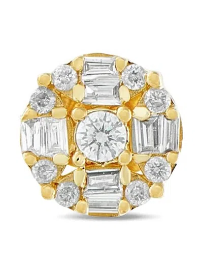 Pre-owned Lb Exclusive 14k Yellow Gold Diamond Cluster Earring