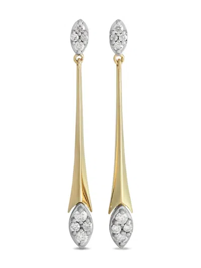 Pre-owned Lb Exclusive 14k Yellow Gold Diamond Drop Earrings