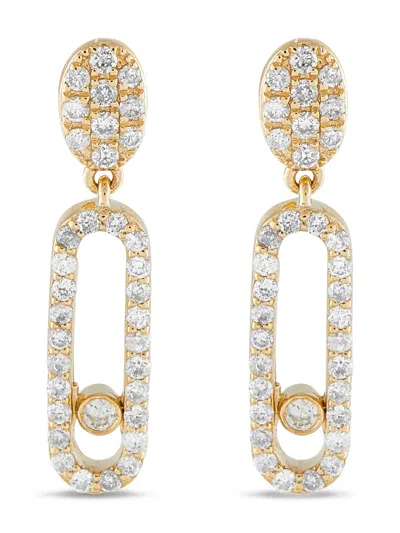 Pre-owned Lb Exclusive 14k Yellow Gold Diamond Drop Earrings