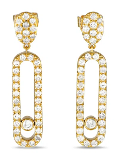 Pre-owned Lb Exclusive 14k Yellow Gold Diamond Earrings