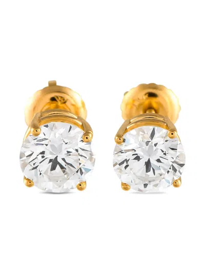 Pre-owned Lb Exclusive 14k Yellow Gold Diamond Earrings