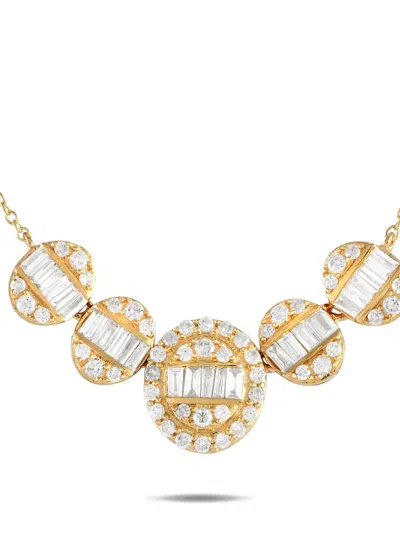 Pre-owned Lb Exclusive 14k Yellow Gold Diamond Necklace