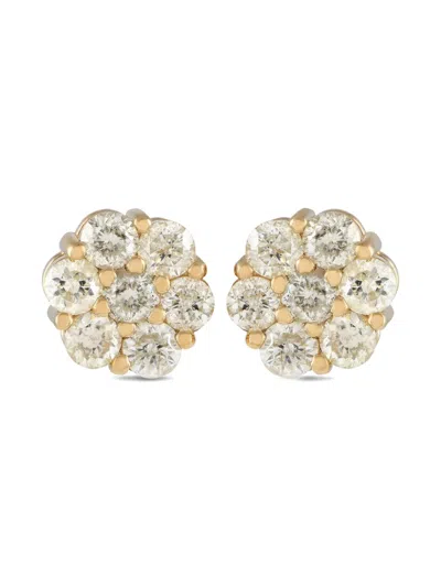 Pre-owned Lb Exclusive 14k Yellow Gold Diamond Stud Earrings