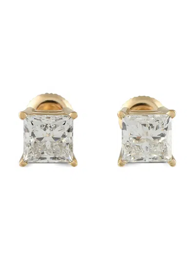 Pre-owned Lb Exclusive 14k Yellow Gold Diamond Stud Earrings
