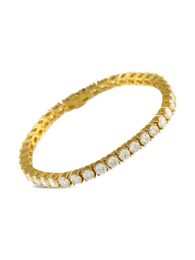 Pre-owned Lb Exclusive 14k Yellow Gold Diamond Tennis Bracelet