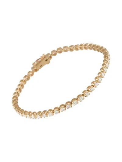 Pre-owned Lb Exclusive 14k Yellow Gold Diamond Tennis Bracelet