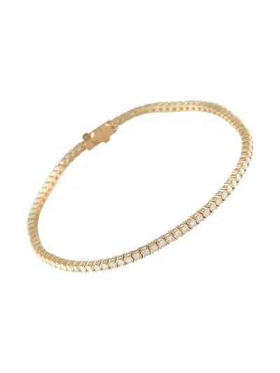 Pre-owned Lb Exclusive 14k Yellow Gold Diamond Tennis Bracelet