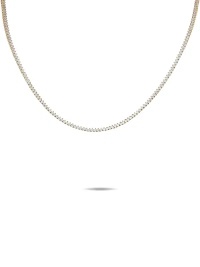 Pre-owned Lb Exclusive 14k Yellow Gold Diamond Tennis Necklace
