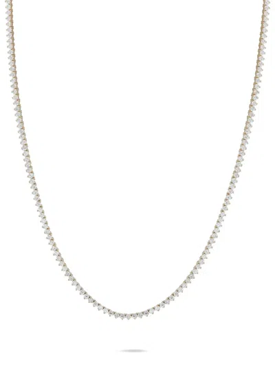 Pre-owned Lb Exclusive 14k Yellow Gold Diamond Tennis Necklace