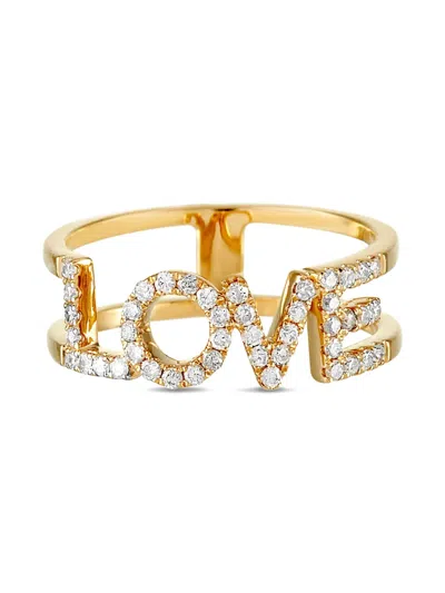 Pre-owned Lb Exclusive 14k Yellow Gold Love Diamond Ring
