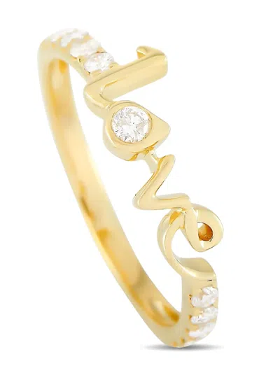 Pre-owned Lb Exclusive 14k Yellow Gold Love Diamond Ring