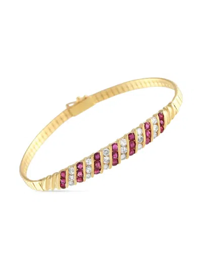 Pre-owned Lb Exclusive 14k Yellow Gold Multi-stone Bracelet