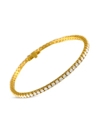 Pre-owned Lb Exclusive 14k Yellow Gold Tennis Diamond Bracelet