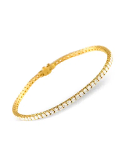 Pre-owned Lb Exclusive 14k Yellow Gold Tennis Diamond Bracelet