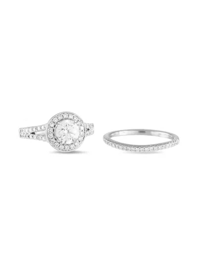 Pre-owned Lb Exclusive 14kt White Gold Diamond Rings Set