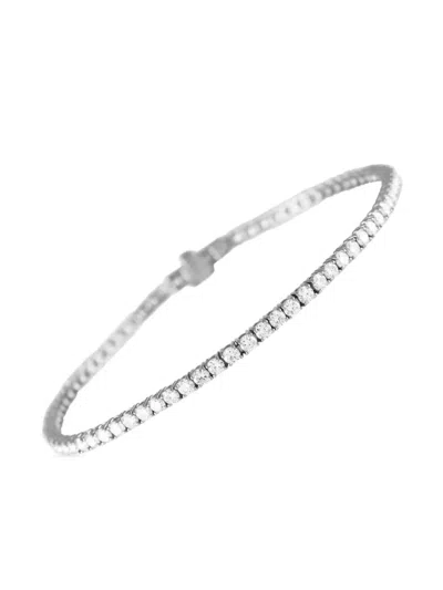 Pre-owned Lb Exclusive 14kt White Gold Diamond Tennis Bracelet