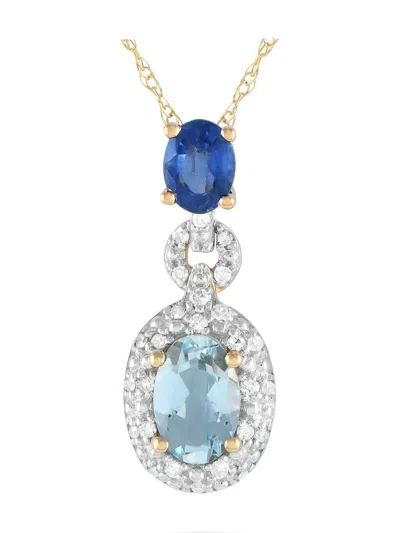 Pre-owned Lb Exclusive 14kt Yellow Gold Aquamarine Necklace
