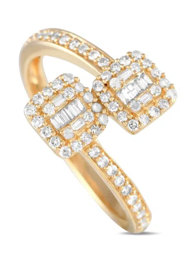 Pre-owned Lb Exclusive 14kt Yellow Gold Diamond Bypass Ring
