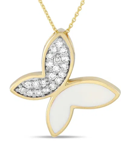 Pre-owned Lb Exclusive 14kt Yellow Gold Diamond Pendant Necklace