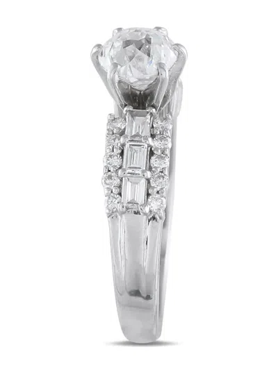 Pre-owned Lb Exclusive 18k Gold Diamond Crown-cut Ring In Silver