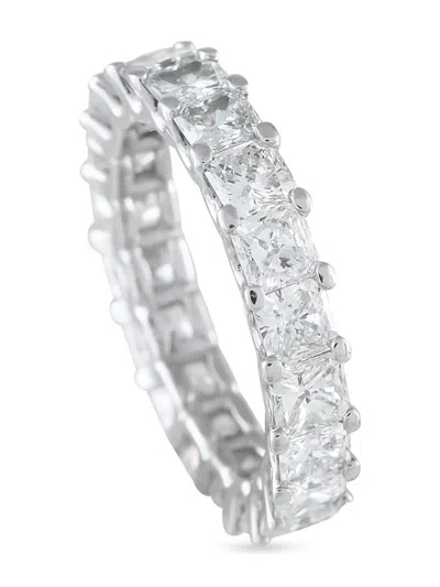 Pre-owned Lb Exclusive 18k Gold Princess Cut Diamond Eternity Ring In White