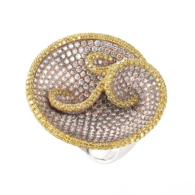 Lb Exclusive 18k Multi Gold & Diamond Swirl Ring In Multi-color