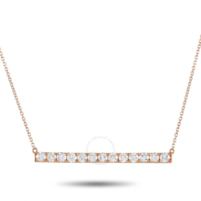 Lb Exclusive 18k Rose Gold 1.00 Ct Diamond Bar Necklace In Multi-color