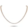 Lb Exclusive 18k Rose Gold 12.11ct Diamond Tennis Necklace Mf02-063025