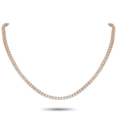 Lb Exclusive 18k Rose Gold 12.11ct Diamond Tennis Necklace Mf02-063025