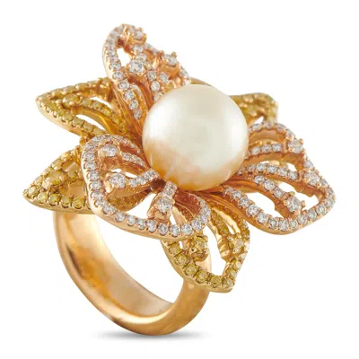 Lb Exclusive 18k Rose Gold 1.50ct Diamond And Pearl Ring Mf21-050426