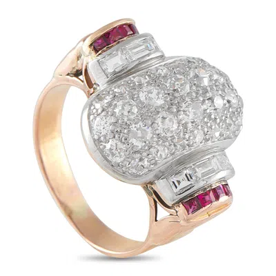Lb Exclusive 18k Rose Gold 2.07ct Diamond And Ruby Ring Mf08-071025
