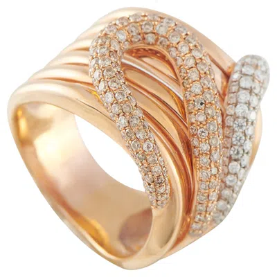 Pre-owned Lb Exclusive 18k Rose Gold 2.50ct White And Colored Diamond Ring Mf17-011526
