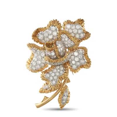 Lb Exclusive 18k Rose Gold 5.50ct Diamond Flower Brooch Mf05-061725
