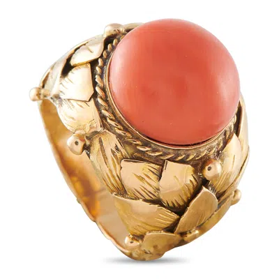 Lb Exclusive 18k Rose Gold Coral Ring Mf28-050426