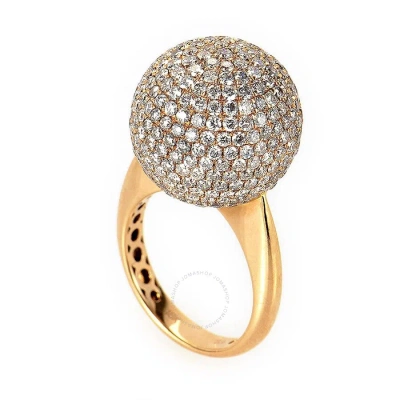 Lb Exclusive 18k Rose Gold Diamond Set Sphere Ring In Multi-color