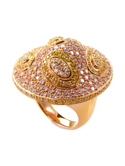 Pre-owned Lb Exclusive 18k Rose Gold Diamonds Ring In Pink