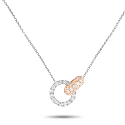 Lb Exclusive 18k White And Rose Gold 1.00ct Diamond Necklace Ank-13478-wr