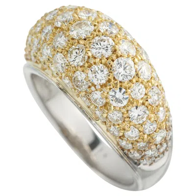 Pre-owned Lb Exclusive 18k White And Yellow Gold 1.40ct Diamond Dome Ring Mf09-011926
