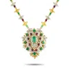 LB EXCLUSIVE 18K WHITE AND YELLOW GOLD 4.40CT DIAMOND, EMERALD, AND RUBY NECKLACE MF07-091124