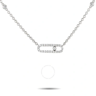 Lb Exclusive 18k White Gold 0.25ct Sliding Diamond Necklace In Multi-color