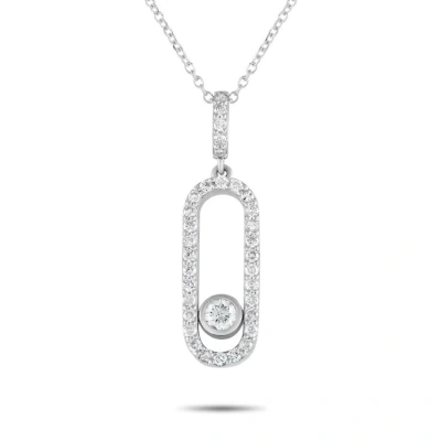 Lb Exclusive 18k White Gold 0.32ct Diamond Pendant Necklace In Multi-color